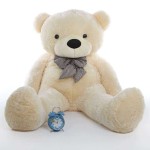 5 Feet Peach Teddy Bear with a Bow